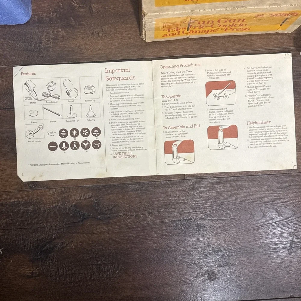 Vintage Sears Fun Gun Electric Cookie Canape Press 82505 Complete Tested‎